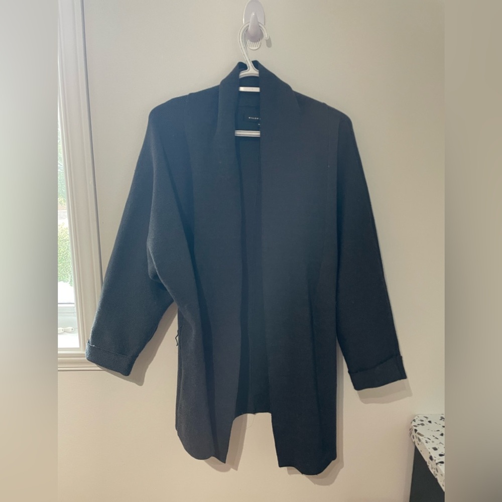 Black Open Front Cardigan